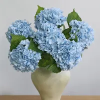 Hydrangeas artificiels en latex à toucher réel, bouquet de mariée, arrangement floral pour table de mariage, décoration de la maison, fausses hydrangeas