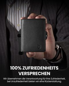 Thumbs-up <span class=keywords><strong>Mini</strong></span> người đàn ông Pop Up chủ thẻ Nappa da đen cổ điển tối giản dây kéo túi tiền xu Pop Up nút trifold Ví - Product Image 6