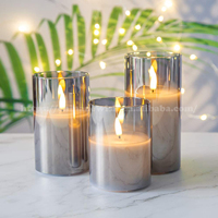 Kanlong Vente en gros Ampoules scintillantes à flamme réelle 3d Ensemble sans flamme de 3 bougies électroniques à LED Télécommande à commande lumineuse