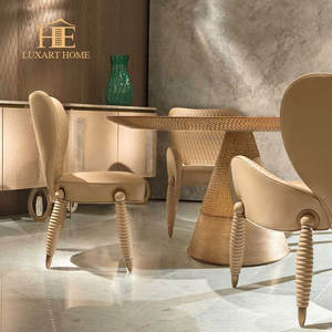 Silla de Comedor de Lujo Francesa para Hogar, Cafetería, Hotel, Boda, con Tapicería de Terciopelo y Hoja de Oro, Silla de Restaurante de Diseño Moderno y Sólido para <span class=keywords><strong>Villa</strong></span> - Product Image 3