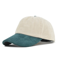 Gorras de Béisbol de Pana de 5 Paneles con Visera Plana Retro sin Estructura, Estilo Formal, con Logotipo de Parche Bordado Personalizado, Venta al por Mayor