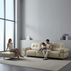 Project Use High Quality Arrival Tufted Leather Ottoman <strong>Footstool</strong> Multiple Color Options Customizable Furniture Manufacturer - Product Image 2