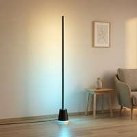 Lampe de sol LED RGBIC+CCT 36W avec haut-parleur sans fil intégré, lumière à double zone TWS, 16 millions de couleurs, contrôle par application pour salle de jeu, home cinéma