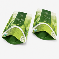 Sachet Doypack à Fermeture Zip Refermable Personnalisé à Haute Barrière, Qualité Alimentaire, pour Poudre de Thé Vert Matcha Bio, Pochette Autoportante