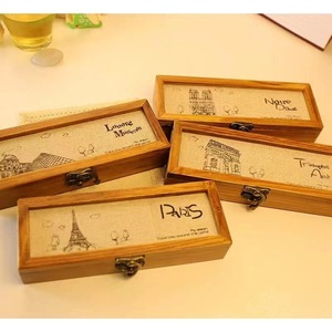 Simple desktop <b>storage</b> wooden <b>box</b> with <b>drawer</b> design, hollowed-out carving, multi-purpose wooden <b>storage</b> <b>box</b>, incense <b>box</b> - Product Image 3