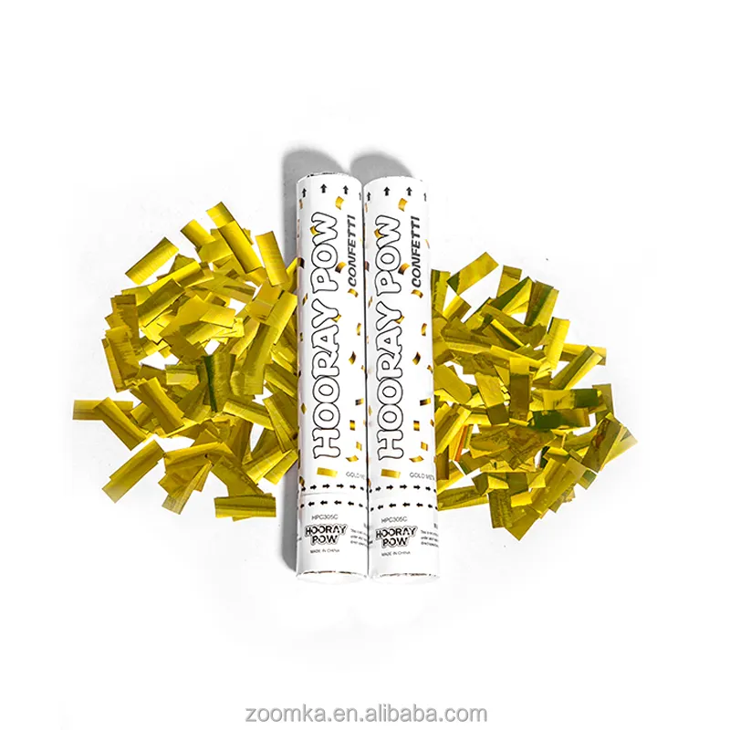 Hooray Pow Biodegradable Confetti cannon multi colorful Metallic Slip Gold Confetti Cannon For Wedding
