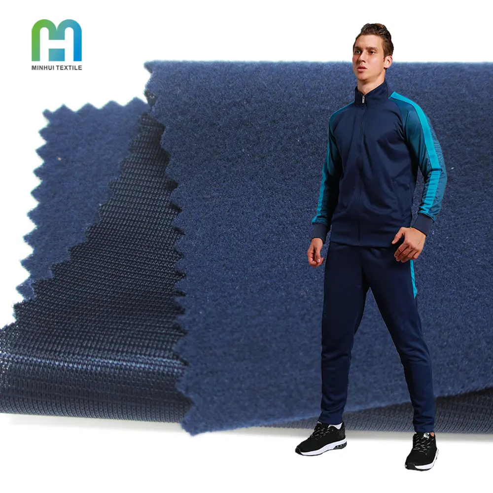 Sottile velluto 220gsm super poli produttore poliestere tricot tuta in tessuto per allenamento abiti usati