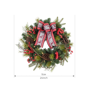 High Quality Customized Artificial Decoration Christmas Wreaths 30inch Indoor Plastic Christmas Wreaths - Product Image 2