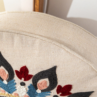 Home Floor Sofa Chair Dekorative runde Stickerei Kissen Kissen bezug Farm house Bohemian Round Kissen bezug