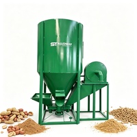 Machine de traitement des aliments pour animaux, broyeur-mélangeur combiné, 1000 kg/h, électrique, pour élevage de poulets et de canards, directement de l'usine