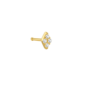 Piercing Labret Hipoalergénico de Plata de Ley S925 Chapado en Oro con Zirconia, 0.8*6mm, Minimalista, para Piel Sensible - Product Image 2