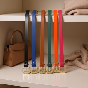 Cintura in pelle PU con fibbia grande, larghezza 3 cm, diversi colori, per donna, cinture alla moda - Product Image 3