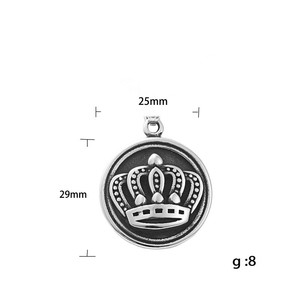 Yunnique – collier avec pendentif couronne en acier inoxydable pour femmes, bijoux géométriques rétro à la mode, 19094 - Product Image 5