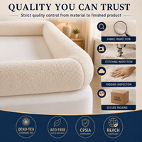 Drap de lit à bordure haute personnalisé en sherpa rembourré de 6 pouces, marque privée, vente en gros OEM, tailles US Twin, Queen, King