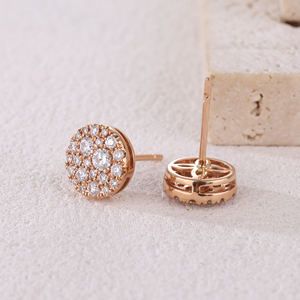 ต่างหูเพชรแท้ทองคำ 18K โรสโกลด์ ประดับเพชรระยิบระยับ คุณภาพดี จัดส่งรวดเร็ว ของขวัญสุดหรูสำหรับผู้หญิง สวมใส่ได้ทุกวันและงานปาร์ตี้ - Product Image 5