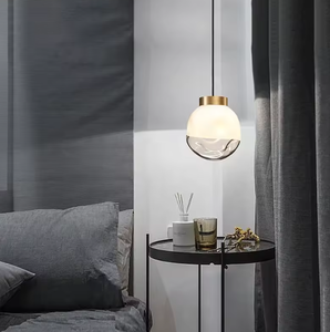 Zeal Lighting Factory Spherical Transparent Milky White Glass Pendant Light Lustre de haute qualité au prix d'usine - Product Image 2