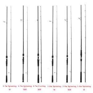 Poids de <span class=keywords><strong>leurre</strong></span> de haute qualité 7-80g pêche au bar longue coulée 2 sections <span class=keywords><strong>canne</strong></span> à pêche en mer 2.7m 3.0m M MH tige de pêche à la turlutte - Product Image 3