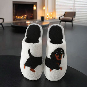 Pantuflas Personalizadas de Invierno para Mujer, Cálidas, Afelpadas, Ligeras, Cómodas, Suaves, Térmicas, con Diseño de Perro Dachshund o Gato - Product Image 2