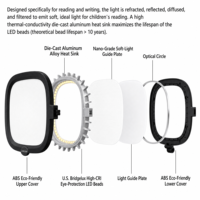 Lampe de bureau LED tactile à intensité variable/couleurs réglables, pliable, en métal, avec minuterie, alimentation CA, protection des yeux, écologique, design contemporain pour étudiants et lecture