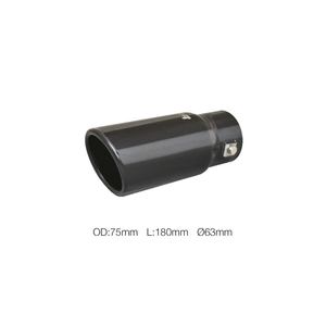Terminal Inclinado de Acero Inoxidable Negro, ID 63mm, Redondo, para Kits de Carrocería de Automóviles - Product Image 1