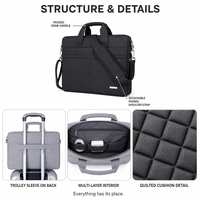Sac pour ordinateur portable Oxford, sacoche, étui pour ordinateur, sac messager, sac à bandoulière avec sangle pour trolley, pour le bureau, les trajets domicile-travail et les voyages