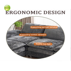 Modern Living Room L-Shaped Sectional <strong>Sofa</strong> <strong>Set</strong> with Ottoman Modular Velvet Design Hotel Use <strong>Long</strong> <strong>Couch</strong> - Product Image 4