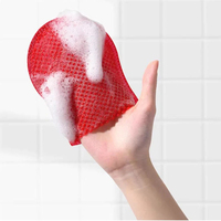 Gant exfoliant pour le corps au sel marin, pré-imprégné, pour nettoyage en profondeur, éliminateur de peaux mortes, tampon exfoliant