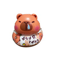 Gilet de sauvetage pour enfants en forme d'animal capybara gonflable en PVC écologique, accoudoir portable, tête épaisse, bateau, piscine pour bébé