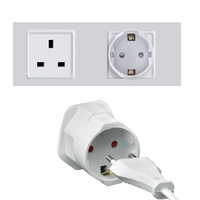 Convertisseur Big Power UK vers EU, adaptateur de prise de conversion de tourisme HK Ireland UAE adaptateur de prise de voyage avec FUSE
