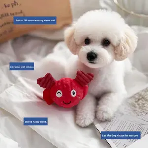 Juguetes de peluche de perro Bichón de dibujos animados, lindos, transfronterizos, para masticar y para la dentición, con bola elástica de TPR y características de sonido. - Product Image 3
