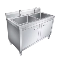 Évier de cuisine professionnel en acier inoxydable QH 201 de 0,8 mm d'épaisseur, finition résistante à la corrosion, capacité de charge de 300 kg/m, vente en gros