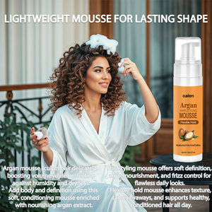 <span class=keywords><strong>Mousse</strong></span> <span class=keywords><strong>Coiffante</strong></span> Unisexe pour Cheveux Bouclés <span class=keywords><strong>à</strong></span> <span class=keywords><strong>l</strong></span>'<span class=keywords><strong>Huile</strong></span> <span class=keywords><strong>d</strong></span>'<span class=keywords><strong>Argan</strong></span> Naturelle, Fixation Forte, <span class=keywords><strong>D</strong></span>éfinition des Boucles, Hydratation et Volume, Marque Privée - Product Image 5