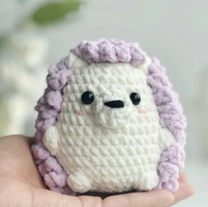 Giocattoli per Bambini Amigurumi Fatti a Mano all'Uncinetto, <span class=keywords><strong>Riccio</strong></span> Viola e Alpaca <span class=keywords><strong>Bianco</strong></span>, Altezza 12cm, Regali per Bambini - Product Image 2