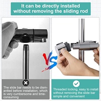 Pince de support de pommeau de douche à glissière réglable universelle à installation facile pour barre coulissante 18-25MM