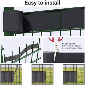 Bande de protection de jardin en PVC rayé résistant aux UV, 0,19 x 35 m + 20 clips, bande de protection de jardin, ruban de clôture pour clôture en treillis métallique double - Product Image 3