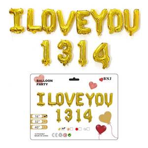 16 "je t'aime <span class=keywords><strong>film</strong></span> d'aluminium ballon mariage confession saint valentin mariage salle décoration feuille ballon ensemble - Product Image 1