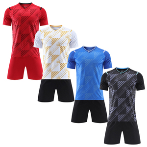 Maillot de football unisexe pour adolescents, numéro imprimé, antibactérien, respirant, en tissu tricoté, personnalisable avec nom et logo d'équipe, prêt pour l'été - Product Image 1