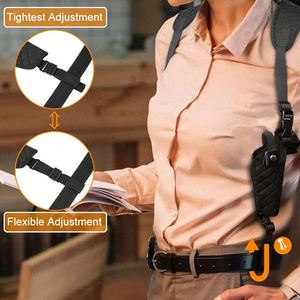 Sacoche tactique universelle noire dissimulée pour arme à feu avec double pochette pour chargeurs - Product Image 5