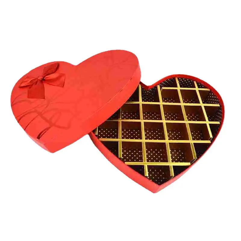 مخصص الفاخرة 27 شبكات صندوق هدايا على شكل قلب علبة ورقية للشيكولاتة التعبئة والتغليف
