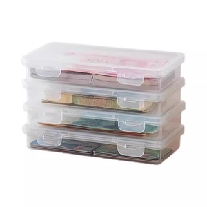 Caja rectangular para guardar monedas y billetes con tapa, apilable, para organizar dinero en efectivo, caja de dinero de bolsillo, color sólido - Product Image 4
