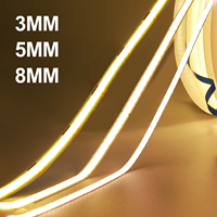 Bande LED COB flexible haute densité 24V, éclairage linéaire de haute qualité 8MM 5MM 3MM 12V 5V, bande LED COB 320LED 480LED 400LED 384LED