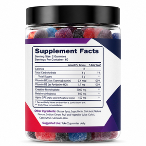 Créatine Monohydrate Électrolyte 6500mg Pure HCl Micronisée en Bonbons Gélifiés pour Adultes Marque Blanche - Product Image 6