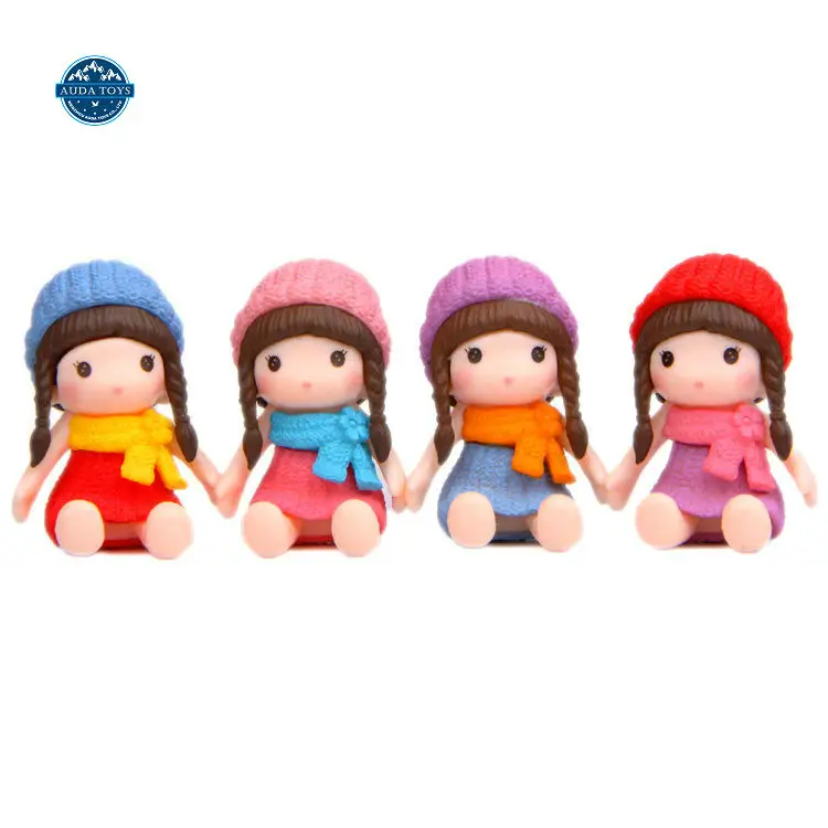 Plastik bebek bebek kızlar için dekorasyon çocuk oyuncakları prenses moda küçük bebek seti giysi ve şapka ile