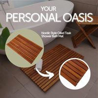 Vente de gros Tapis de douche et de bain antidérapant en bois de teck Plate-forme en bois