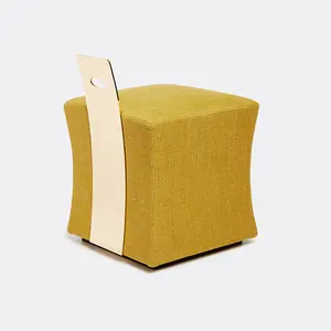 Furnitur Pintar Kursi Ottoman Kreatif dengan Sandaran Bangku Pouf Persegi Ottoman