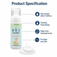 ZouRunAn Shampoing Sec pour Animaux 60ml Mousse Nettoyante Sans Eau pour Chiens et Chats Vente en Gros OEM ODM OBM Achat en Vrac Distributeur