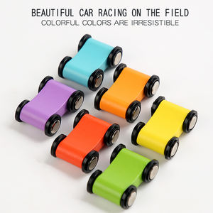 Детская деревянная игрушка-машинка: четырехуровневая горка-лестница, разноцветная деревянная гоночная трасса, развивающая игрушка для детей - Product Image 5