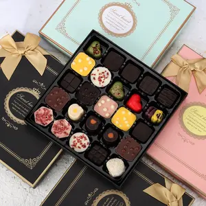 Caja de regalo de embalaje de chocolate de papel dulce personalizada caja de regalo de cartón cajas de embalaje de chocolate de lujo