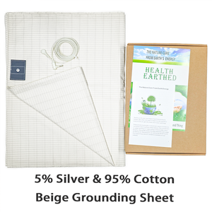Lenzuolo Piatto Beige con Effetto Grounding |   Set di Biancheria da Letto in 95% Cotone + 5% Fibra d'Argento, Misure Twin/Full/Queen/King per un Sonno Naturale e Confortevole - Product Image 4