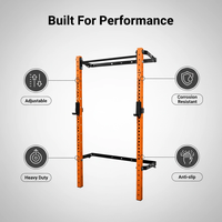 Soporte de Sentadillas Plegable Multifuncional Comercial para Montar en la Pared, para Usar con Equipos de Fitness y Musculación en Casa y en el Gimnasio